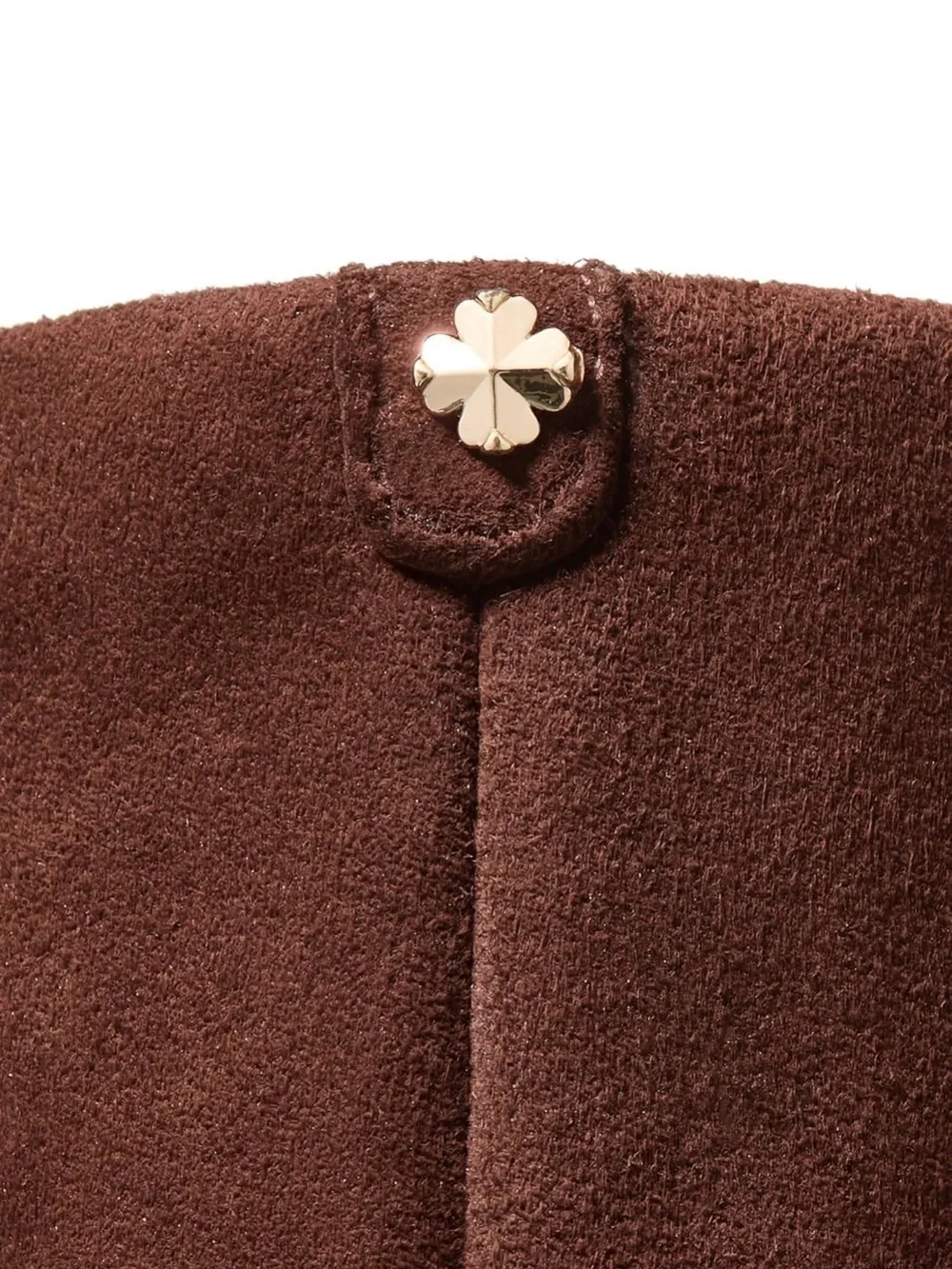 kate spade Brown Suede Knee-High Boots with Sculpted Kitten Heel